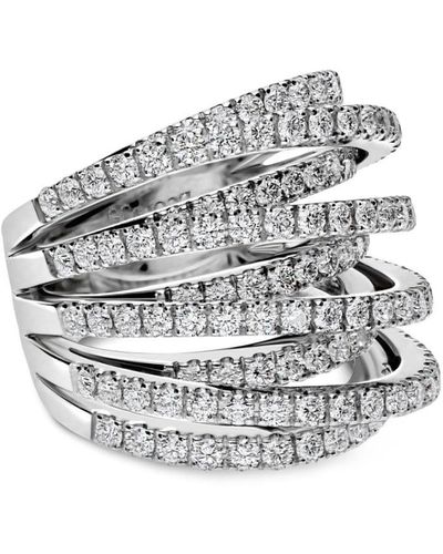 Leo Pizzo 18kt White Gold Diamond Waves Ring