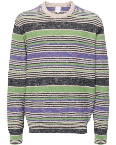 Paul Smith Multi-stripe Cotton-linen Sweater - Gray