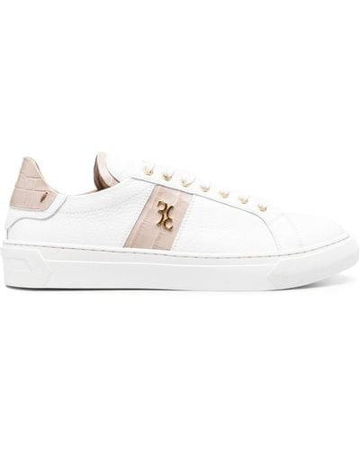 Billionaire Logo-embellished Leather Sneakers - White
