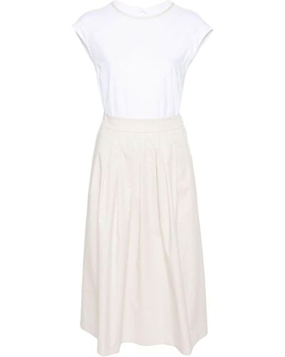 Peserico バイカラー ドレス - ホワイト