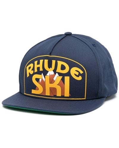 Rhude Logo-Print Cap - Blue