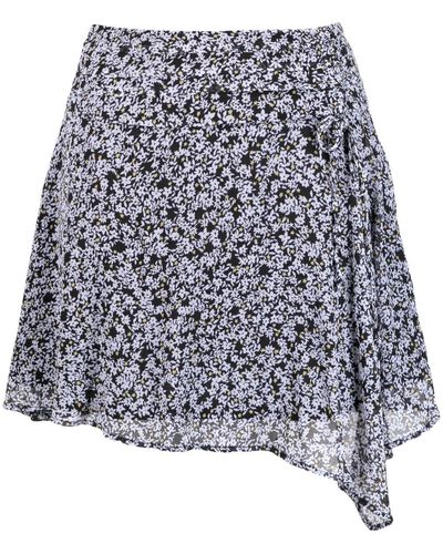 DKNY Floral-print Wrap Skirt - Grey