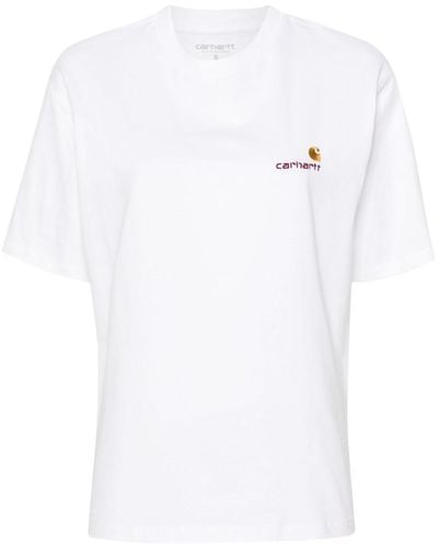 Carhartt T-shirt American Script en coton biologique - Blanc
