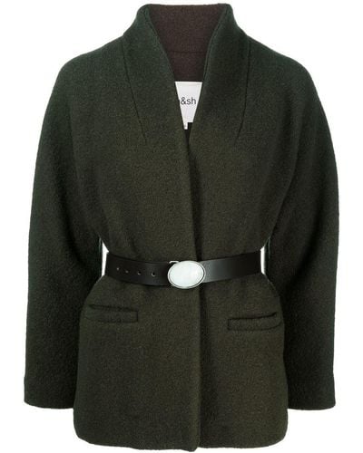 Ba&sh Manteau à taille ceinturée - Noir