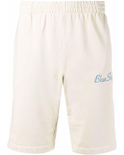 BLUE SKY INN Logo-embroidered Cotton Shorts - Natural