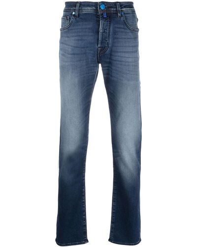 Jacob Cohen Straight-Leg-Jeans mit Logo-Patch - Blau