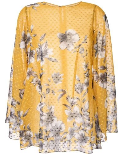 Bambah Top estilo túnica Bridget con estampado floral - Amarillo