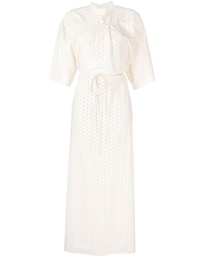Litkovskaya Bloom Perforated Midi Dress - White