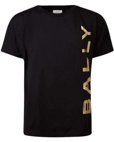 Bally T-shirt Van Biologisch Katoen Met Logoprint - Zwart