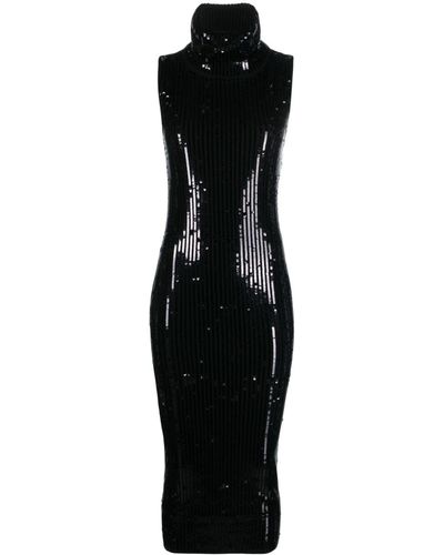 Alexandre Vauthier Midi-jurk Met Pailletten - Zwart