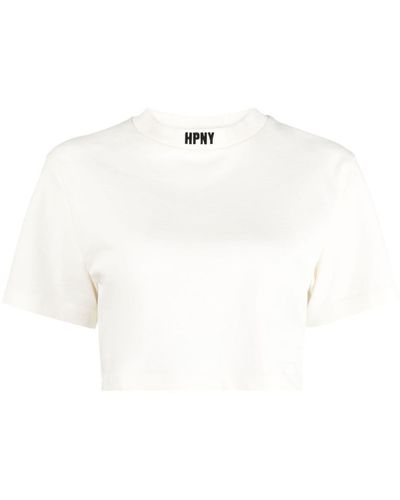 Heron Preston T-shirt crop HPNY con ricamo - Bianco