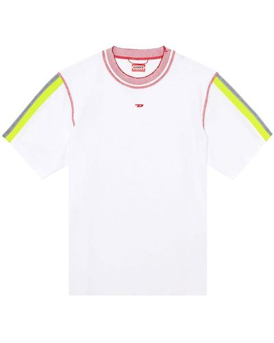 DIESEL Amtee-nilo T-shirt Met Colourblocking - Wit