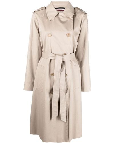 Tommy Hilfiger Double-breasted Trench Coat - Natural