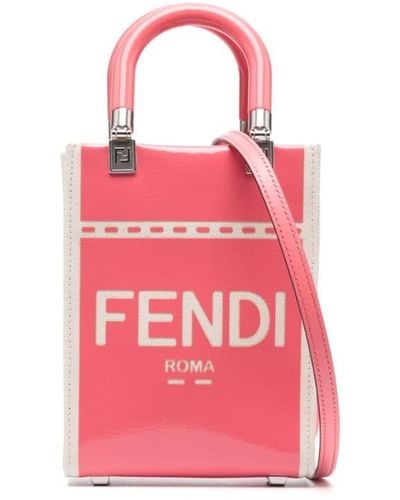 Fendi Logo-print Shoulder Bag - Pink