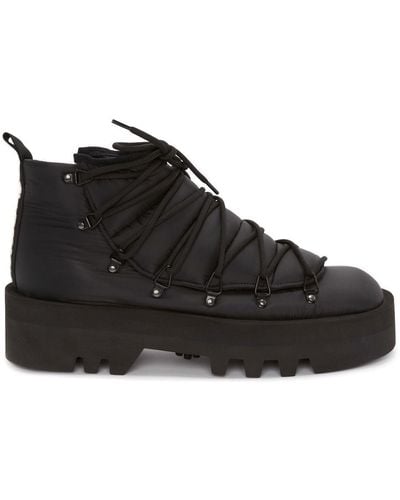 JW Anderson Padded Lace-up Boots - Black