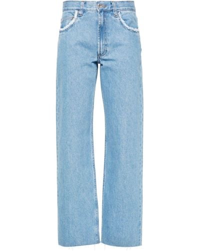 A.P.C. Straight Jeans Met Franje - Blauw