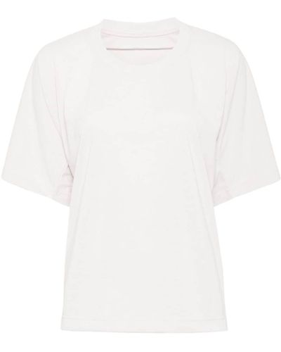 Pleats Please Issey Miyake Ruched Detailing T-shirt - White