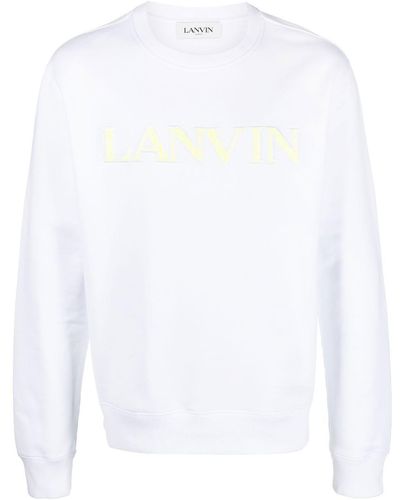 Lanvin Logo-embroidered Cotton Sweatshirt - White