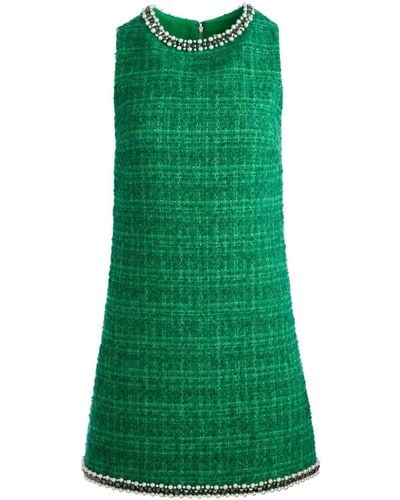 Alice + Olivia Clyde Tweed Mini-jurk - Groen