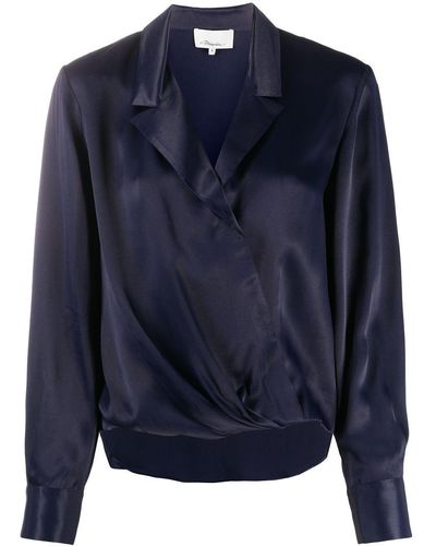 3.1 Phillip Lim Blouse à design drapé - Bleu