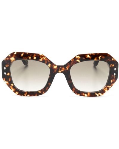 Isabel Marant Tortoiseshell Geometric-frame Sunglasses - Brown
