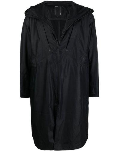 Attachment Mid-length Zipped Raincoat - Black