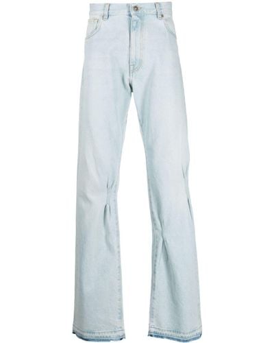 424 Straight-Leg-Jeans mit Raffungen - Blau