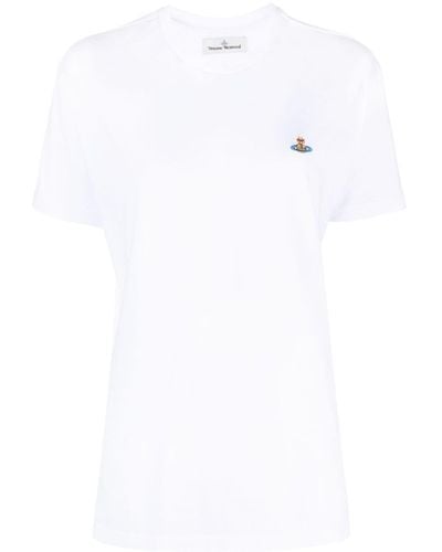Vivienne Westwood Camiseta con bordado Orb - Blanco