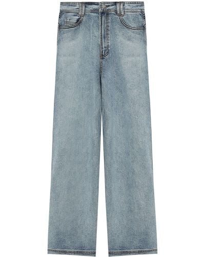 Aje. Two-tone Wide-leg Jeans - Blue