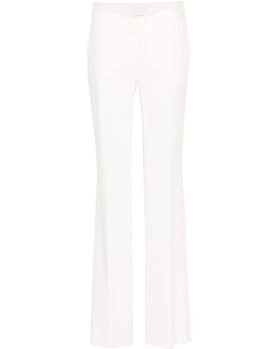 Genny Straight Cotton-blend Pants - White