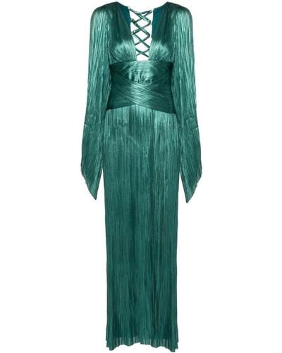 Maria Lucia Hohan Alana Plissé Silk Gown - Green