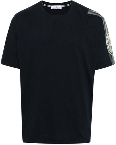 Stone Island T-Shirt mit Kompass-Print - Schwarz