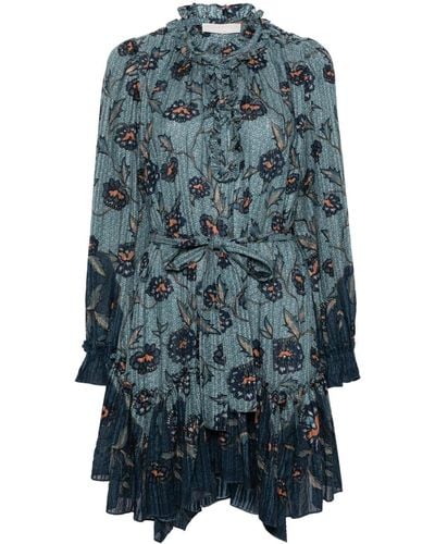 Ulla Johnson Anais Mini-jurk Met Bloemenprint - Blauw