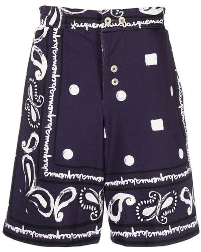 Jacquemus Shorts Met Print - Blauw