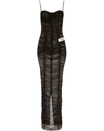 Dolce & Gabbana Kim Doorzichtige Maxi-jurk - Zwart