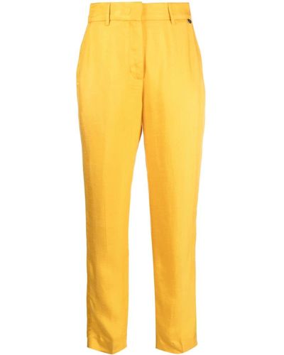 Liu Jo Pantalones ajustados de talle alto - Amarillo