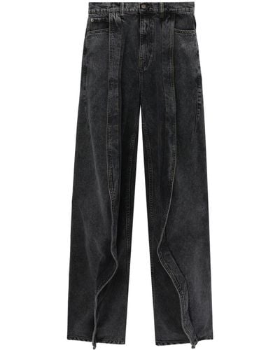 Y. Project High Waist Jeans Met Wassing - Zwart