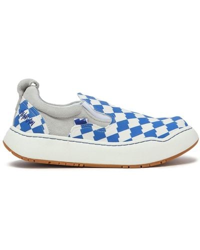 Adererror Checkered Slip-on Sneakers - Blue