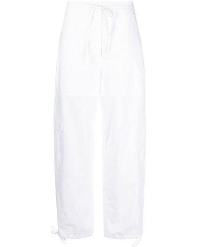 Totême High-waisted Tapered Cargo Trousers - White