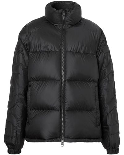 Burberry Down-padded Quilted-logo Puffer Jacket - Black