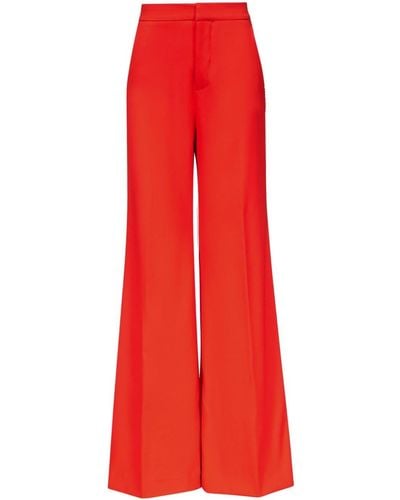 Area Crystal-embellished Palazzo Pants - Red
