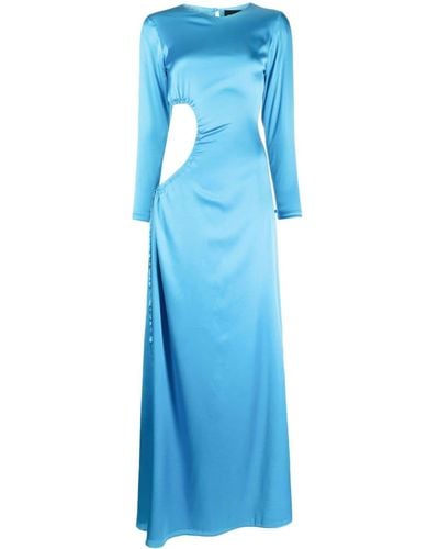 Cynthia Rowley Striking Silk Maxi Dress - Blue