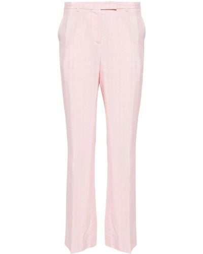 Semicouture Fine-check-pattern Trousers - Pink