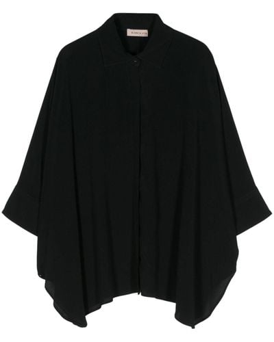 Blanca Vita Batwing-sleeves Crepe Blouse - Black