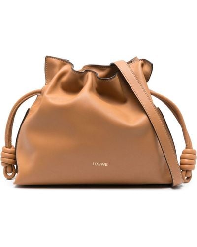Loewe Flamenco Leather Clutch Bag - Brown