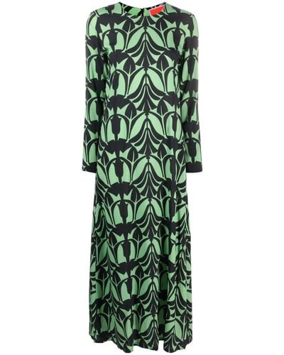 La DoubleJ Maxi-jurk Met Abstract Patroon - Groen