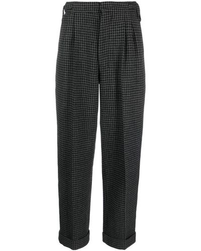Nanushka Houndstooth-pattern Cropped Pants - Black