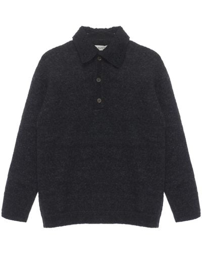 Our Legacy Polo-collar Wool Sweater - Blue