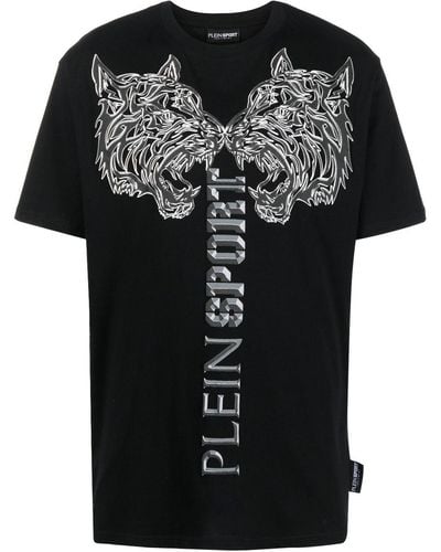 Philipp Plein Camiseta con tigre estampado - Negro