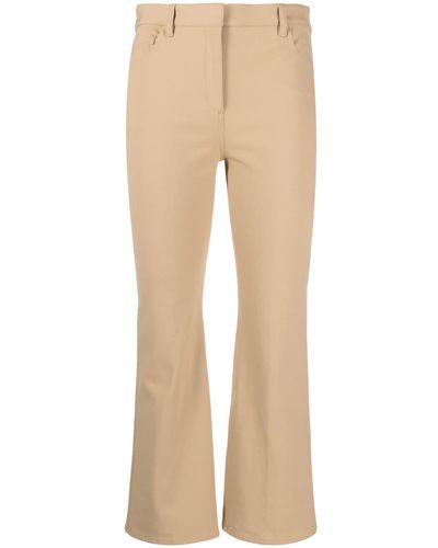 Theory Mid-rise Cropped Trousers - Natural